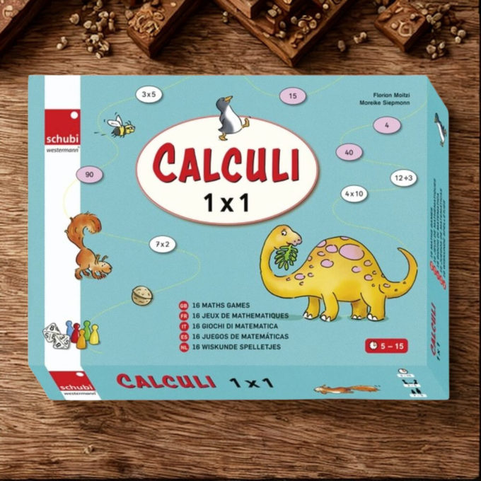 Forlaget Vektor · Matematik · Spil · CALCULI: 1x1 – 16 Piratbåde, dinosaurer og pingviner: Børn lærer 1x1 med farverige figurer og simple regler. Et hit i både klasseværelset og derhjemme!