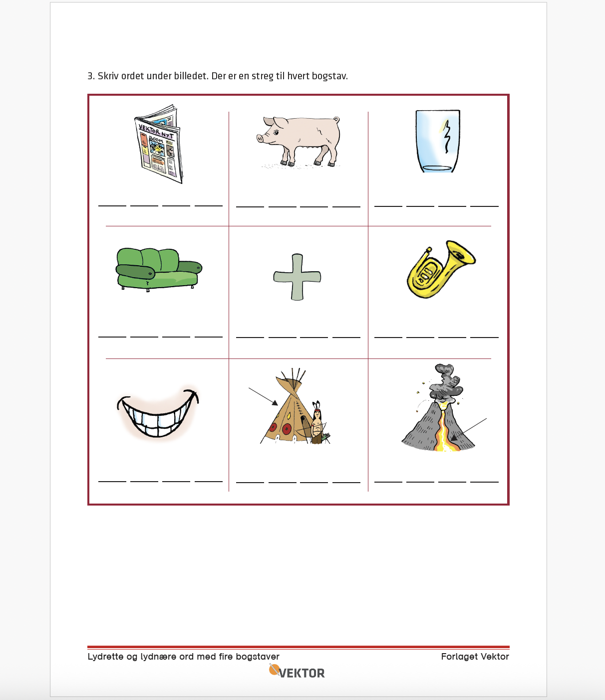 Lydrette og lydnære ord med 4 bogstaver