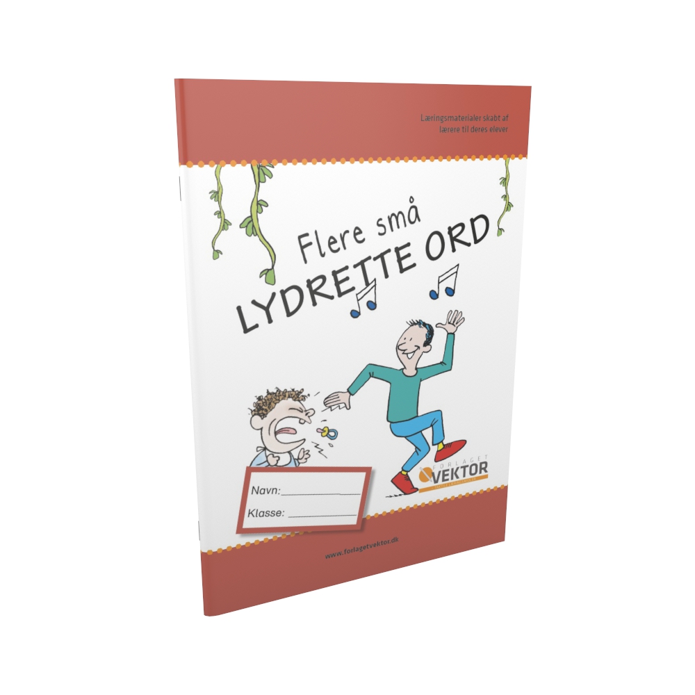 Forlaget Vektor – Dansk – Hæfte – Flere små lydrette ord. Legende træning i læsning og stavning med rim og farveleg.